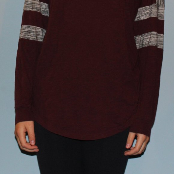 Maroon and Heather Grey Oversized Baseball T-Shirt - Picture 2 of 6